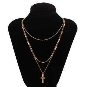 Multi Layer Cross Pendant Necklace